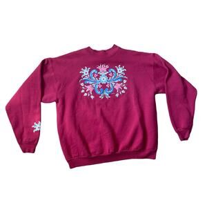 Vintage hanes graphic floral Crewneck sweatshirt XL